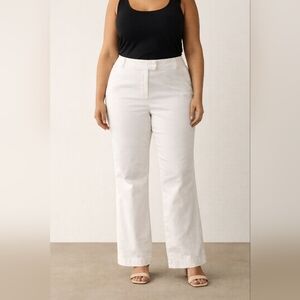 Alfani Women's White Wide Leg Stretch Fully Lined Pants